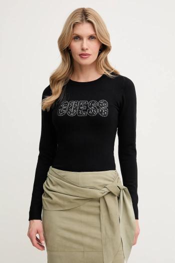 Sveter Guess PARIS dámsky, čierna farba, tenký, W5GR18 Z2NQ2