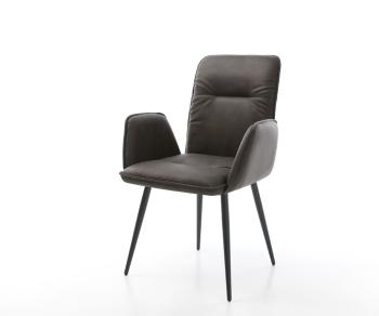 Jedálenská stolička Vinja-Flex antracit vintage kužeľovitá podnož