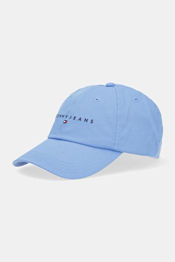 Bavlnená šiltovka Tommy Jeans hnedá farba, s nášivkou, AM0AM12958
