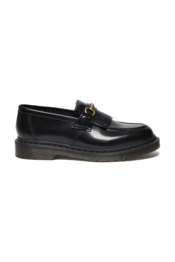 Kožené mokasíny Dr. Martens Adrian Snaffle čierna farba, na plochom podpätku, DM32102001