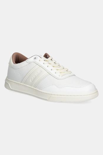 Tenisky Calvin Klein LOW TOP LACE UP LOGO biela farba, HM0HM01653