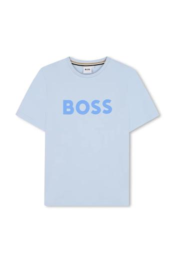 Detské bavlnené tričko BOSS s potlačou, J52030