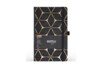 Castelli Gold Flower linajkový zápisník L A5 Black