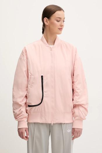 Bunda adidas by Stella McCartney ružová farba, prechodná, oversize, JF8467