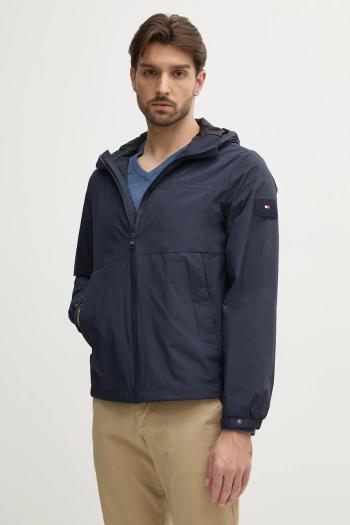 Bunda Tommy Hilfiger pánska, tmavomodrá farba, prechodná, MW0MW38905