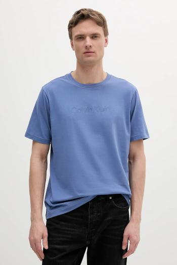 Tričko Calvin Klein Performance pánske, fialová farba, s nášivkou, LVGMS5K182
