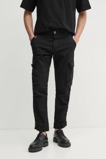 Nohavice Alpha Industries Task Force Pant pánske, čierna farba, strih cargo, 106203