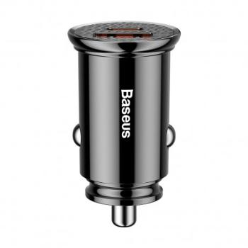 Baseus Circular USB / USB-C 30W autonabíjačka, čierna (CCALL-YS01)