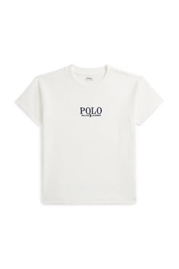 Detské bavlnené tričko Polo Ralph Lauren biela farba, s nášivkou, 322964779002