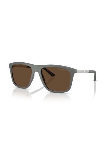 Slnečné okuliare Emporio Armani pánske, šedá farba, 0EA4237