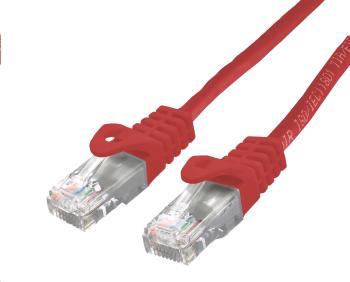 Kabel C-TECH CB-PP6-025R patchcord Cat6, UTP, červený, 0,25m