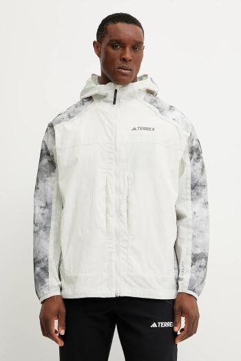 Vetrovka adidas TERREX x National Geographic béžová farba, JD5838