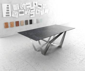 Hrana jídelního stolu 200x100cm Laminam® Ceramic Grey Středová noha