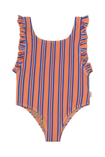Jednodielne detské plavky Tinycottons STRIPES SWIMSUIT oranžová farba, SS25-277