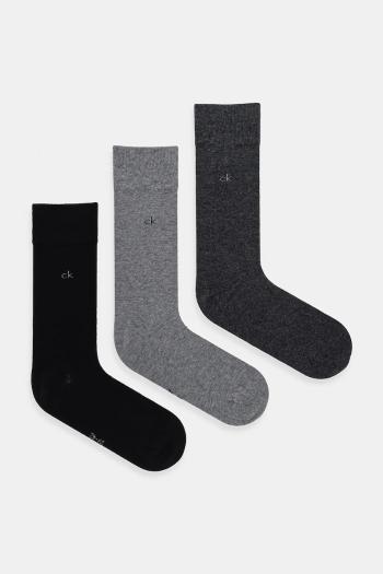Ponožky Calvin Klein 3-pak šedá farba, 701234208