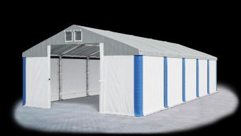 Garážový stan 4x6x2m strecha PVC 560g/m2 boky PVC 500g/m2 konštrukcia ZIMA PLUS Šedá Biela Modré
