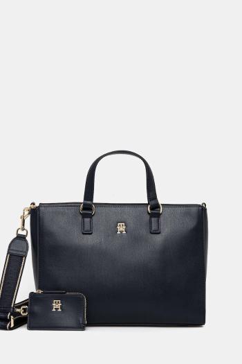 Kabelka Tommy Hilfiger tmavomodrá farba, AW0AW16814