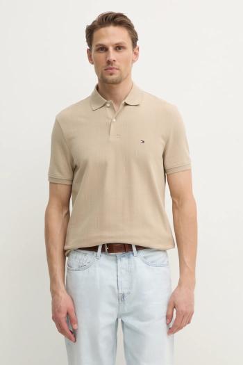 Polo tričko Tommy Hilfiger pánske, béžová farba, jednofarebné, MW0MW38951