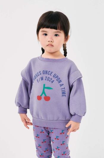 Detská mikina Bobo Choses fialová farba, s potlačou, 224AC055