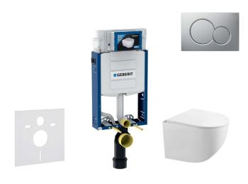 GEBERIT - Kombifix Set predstenovej inštalácie, klozetu Gaia a dosky softclose, tlačidlo Sigma01, lakovaný matný chróm SANI15CA1121