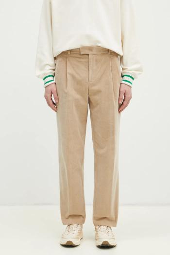 Menčestrové nohavice Drôle de Monsieur Le Pantalon Golfeur Corduroy pánske, béžová farba, rovné, PERM-BP165-CO156-BG