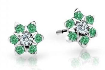 Cutie Jewellery Pôvabné detské náušnice z bieleho zlata C2152-30-X-2 zelená