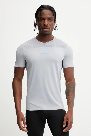 Tréningové tričko Calvin Klein Performance šedá farba, s potlačou, LVGMS5K188
