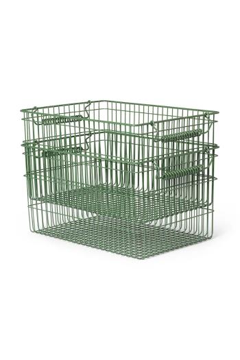 Úložný kôš ferm LIVING Cala zelená farba