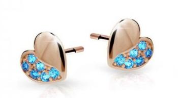 Cutie Jewellery Detské náušnice z ružového zlata C2160-30-X-4 svetlo modrá