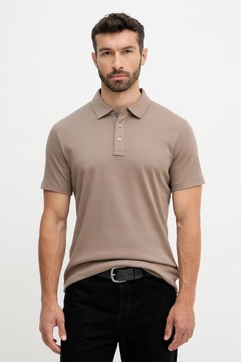 Bavlnené polo tričko Michael Kors šedá farba, melanžová