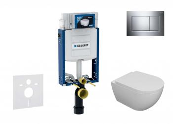 GEBERIT - Kombifix Set predstenovej inštalácie, klozetu Oudee a dosky softclose, tlačidlo Sigma30, chróm SANI15CA1101