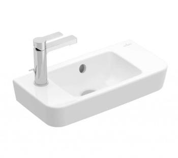 VILLEROY & BOCH - O.novo Umývadielko Compact 50x25 cm, s prepadom, 1 otvor na batériu vľavo, alpská biela 4342L501