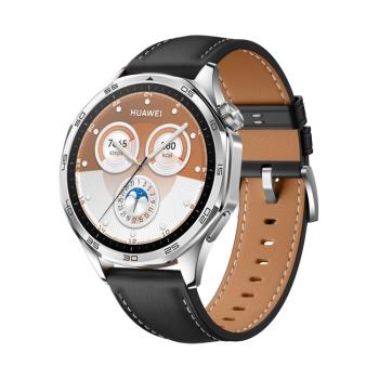 LEATHER Kožený remienok pre Huawei Watch GT 5 Pro 46mm čierny