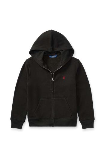 Detská mikina Polo Ralph Lauren čierna farba, jednofarebná
