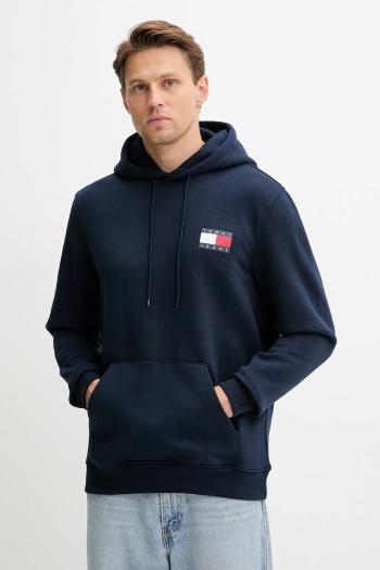 Mikina Tommy Jeans zelená farba, s kapucňou, s nášivkou, DM0DM20738
