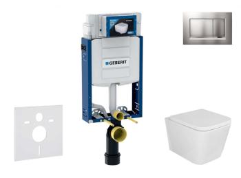GEBERIT - Kombifix Set predstenovej inštalácie, klozetu Arkas a dosky softclose, tlačidlo Sigma30, lakovaný chróm mat/chróm SANI15CA1109