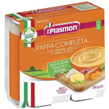 PLASMON bezlepkový zeleninový s teľacím a ryžou 2× 190 g, 6 mes.+ (8001040101476)