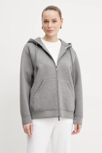 Mikina Weekend Max Mara dámska, šedá farba, s kapucňou, melanžová, 2515911021600