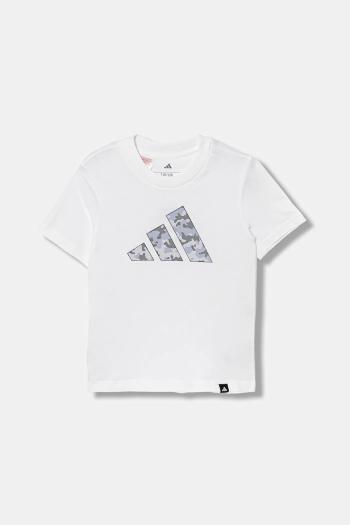 Detské bavlnené tričko adidas biela farba, s potlačou, JV5077