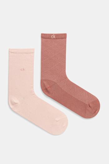 Ponožky Calvin Klein 2-pak dámske, ružová farba, 701231377
