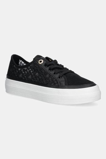 Tenisky Tommy Hilfiger VULC EMBROIDERED SNEAKER čierna farba, FW0FW08685