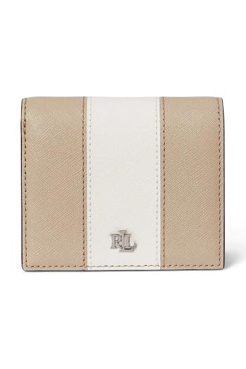 Kožená peňaženka Lauren Ralph Lauren béžová farba, 432974514