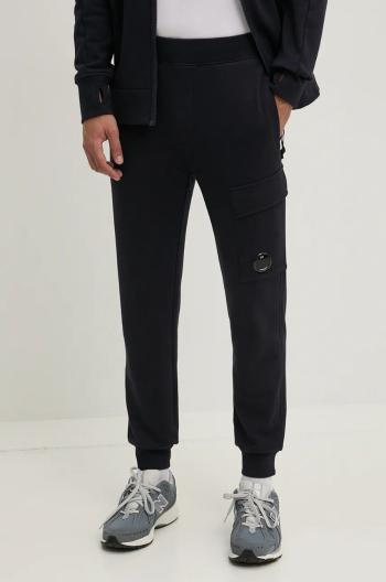 Bavlnené tepláky C.P. Company Diagonal Raised Fleece Cargo Sweatpants zelená farba, jednofarebné, 17CMSP017A005086W