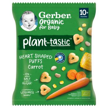 GERBER Organic chrumkavé srdiečka s mrkvou 28 g