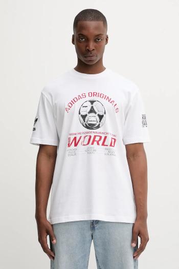 Bavlnené tričko adidas Originals 90S Ftbl Tee pánske, biela farba, s potlačou, JX3065