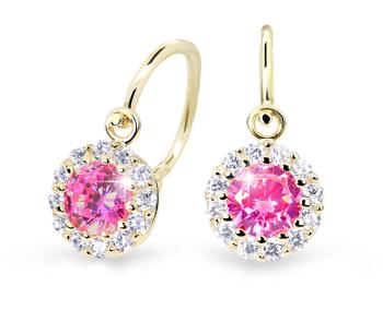 Cutie Jewellery Krásne detské náušnice zo žltého zlata C2745-10-X-1 fuchsiová