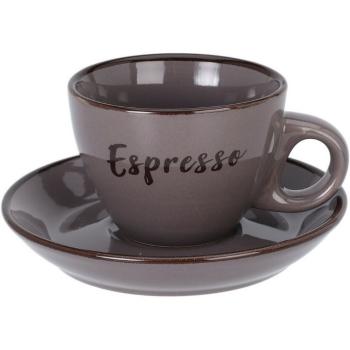 Kameninová šálka s podšálkou Espresso, 100 ml, tmavosivá