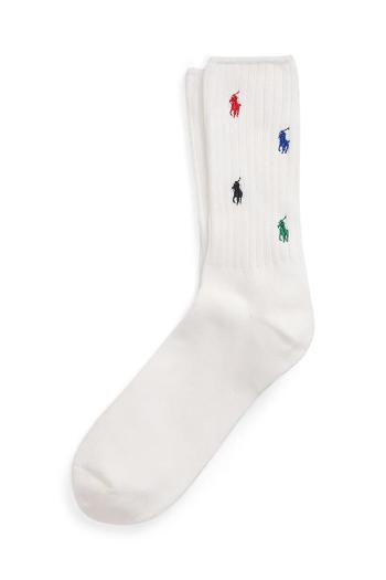 Bavlnené ponožky Polo Ralph Lauren pánske, biela farba, 449944131