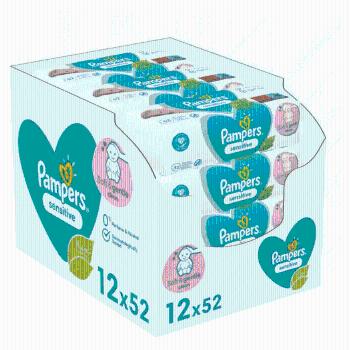 PAMPERS Sensitive obrúsky 12 x 52 kusov