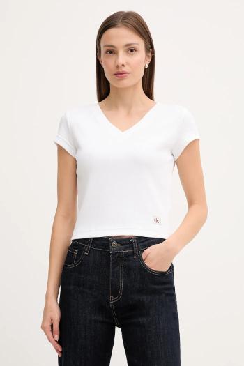 Tričko Calvin Klein Jeans dámske, biela farba, LV047C910G